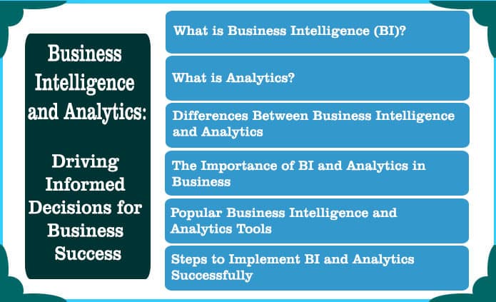 Business Intelligence and Analytics